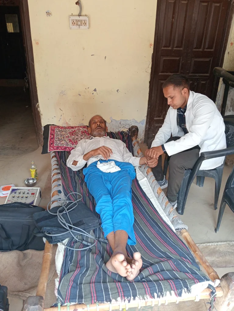 Physiotherapist attending a home visit